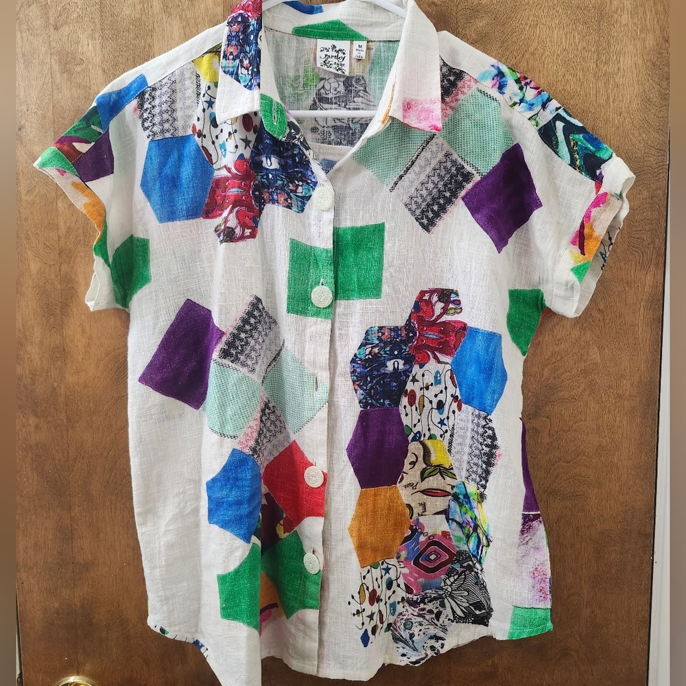 Parsley & Sage Multicolor Patchwork Womens Size Medium